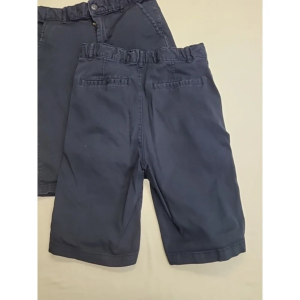 2 Pair Children's Place Boys Size 14 Slim Navy‎ Blue Uniform Shorts Adjustable